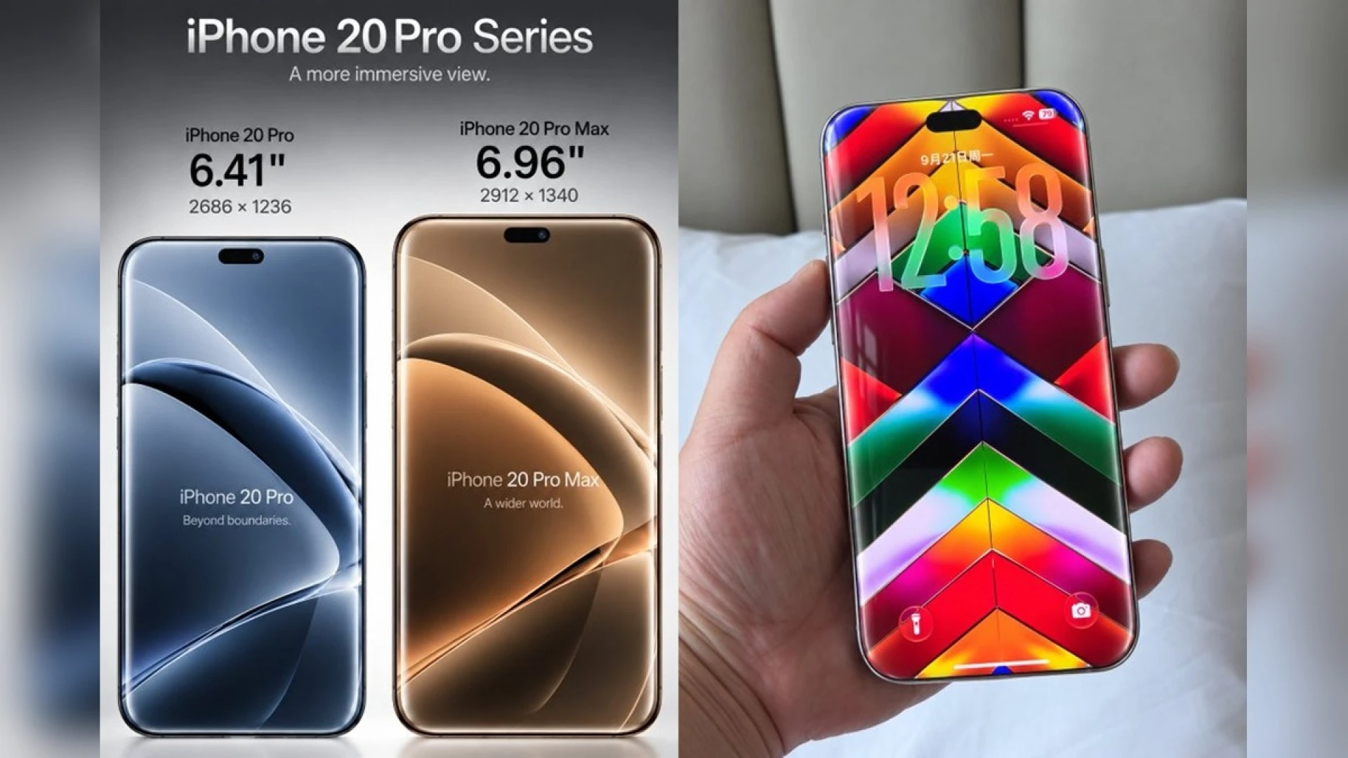 iPhone 20 Pro ve iPhone 20 Pro Max modellerinin ekran boyutları ve tasarımı sızdı