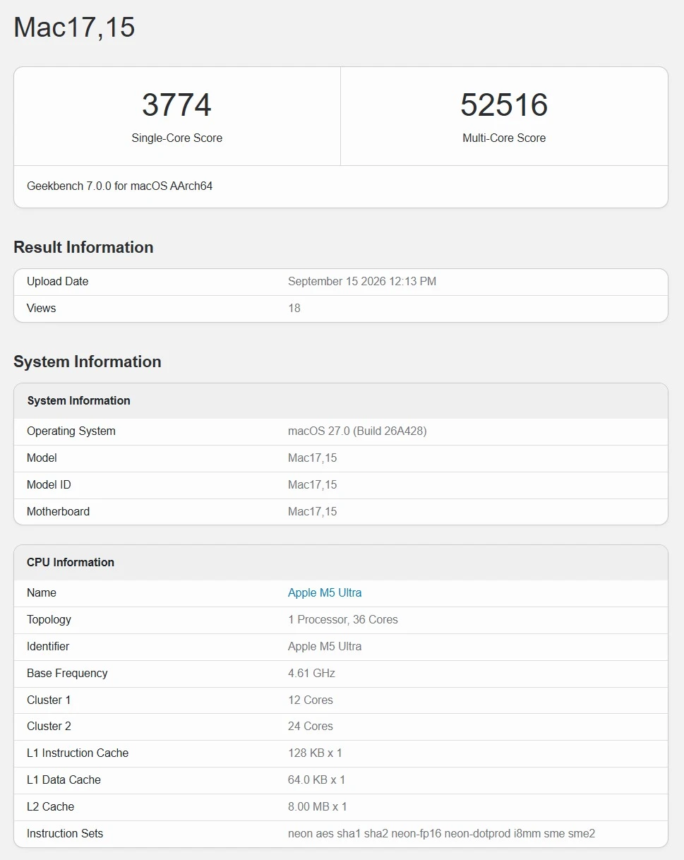 Apple M5 Ultra