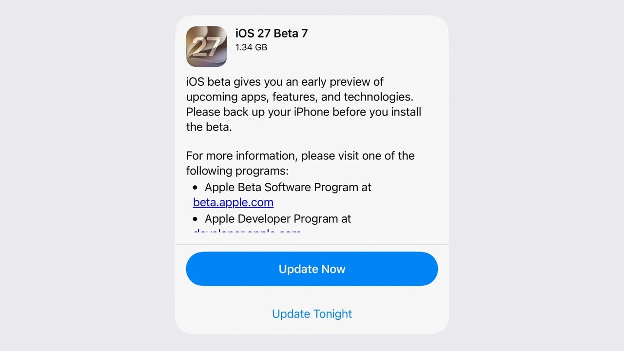 iOS 27 Beta 7