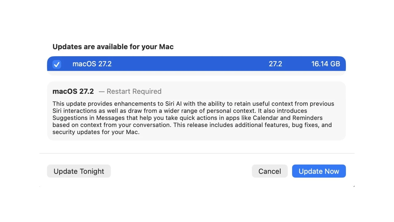 macOS 27.2 Golden Gate