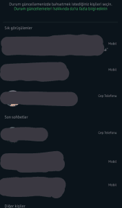 Whatsapp durum kişi etiketleme