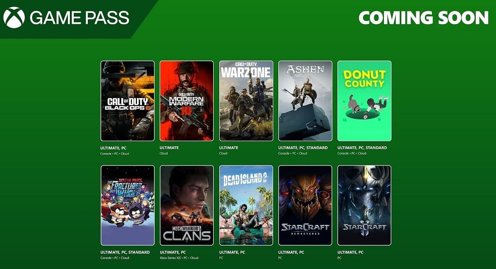 Xbox Game Pass Ekim 2024 ikinci parti oyunlar
