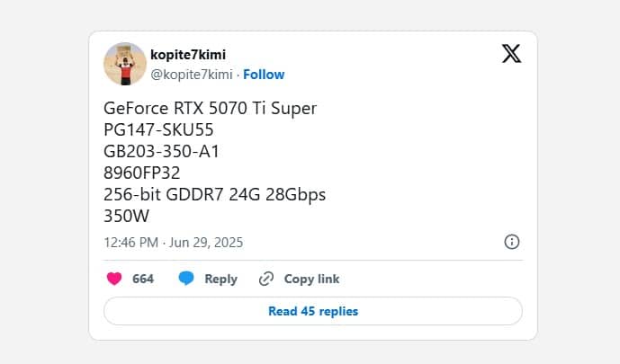 NVIDIA RTX 5070 Ti SUPER
