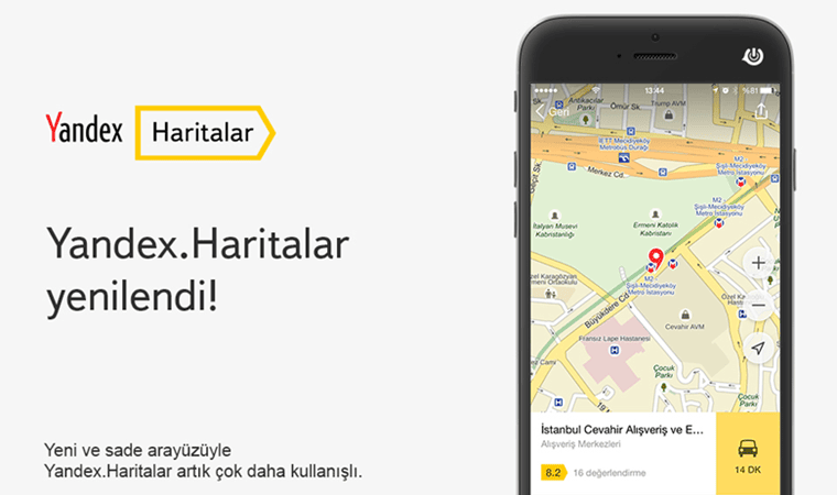 Yandex Haritalar Servisi Yenilendi