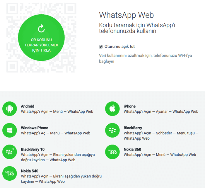 WhatsApp Web Uygulaması Kullanımı