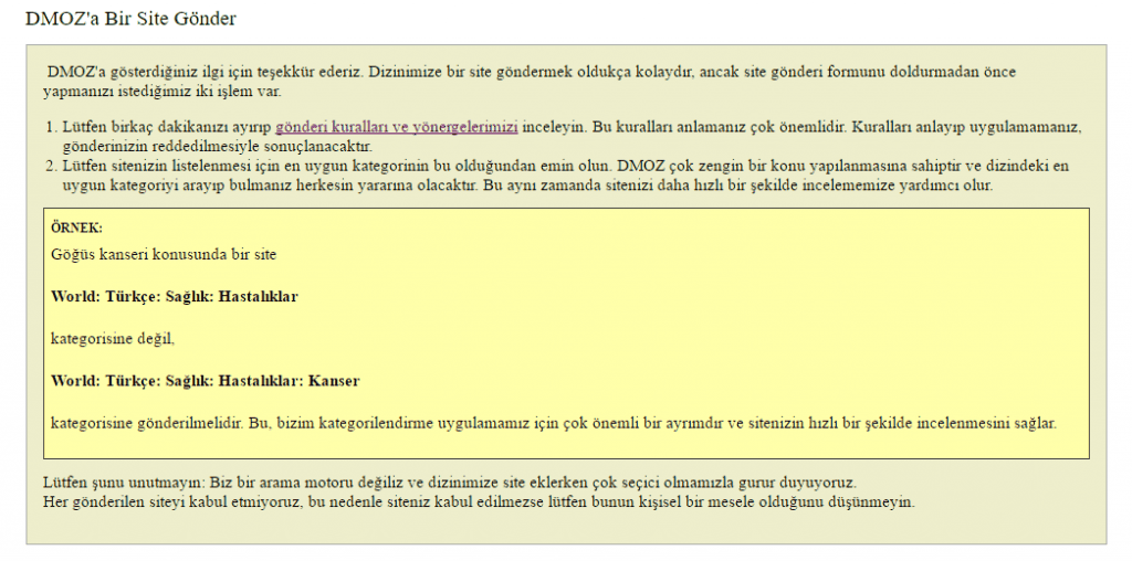 dmoz-site gönder