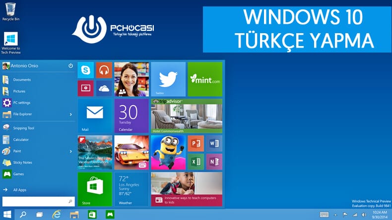 Windows 10 Türkçe Yapmak ve Dil Değiştirme