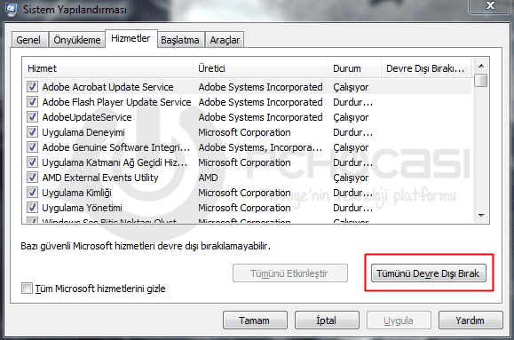 msconfig-hizmet-yapilandirmasi