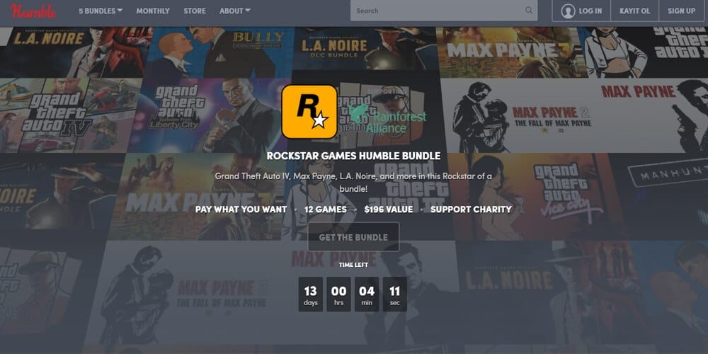 Humble Bundle'da Rockstar Oyunları 1 Dolardan Başlayan Fiyatlarla Satılıyor!
