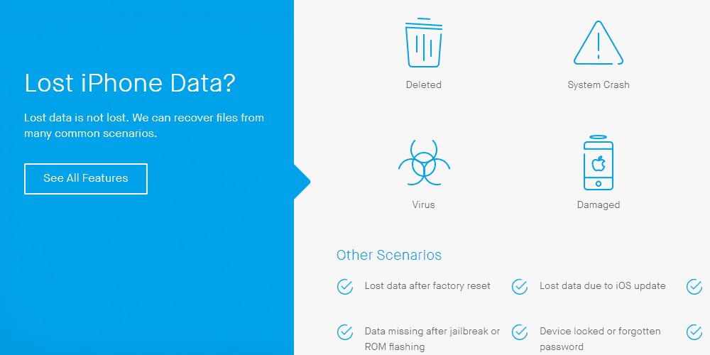 iPhone Android Silinen Dosyaları Kurtarma - Dr.Fone Recovery