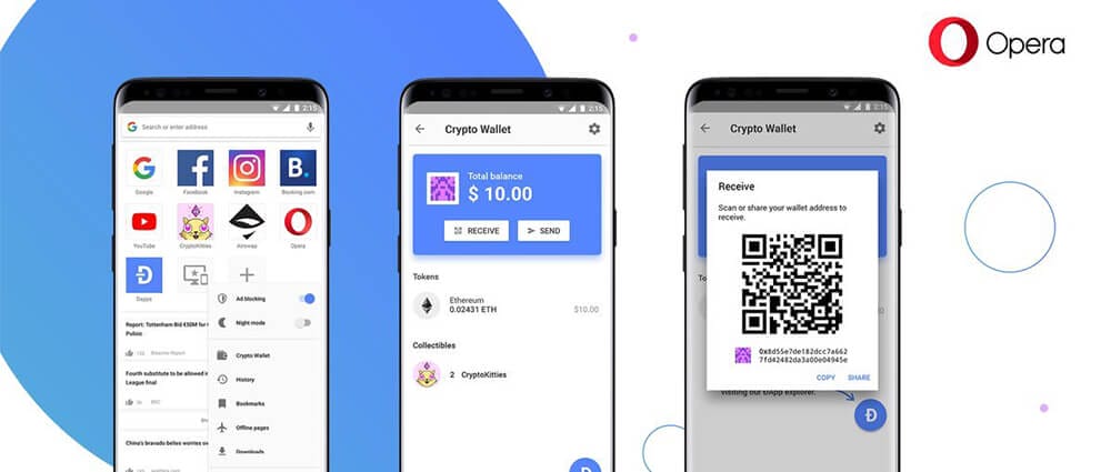 Opera, Android Tarayıcısında Kripto Para Cüzdanı Getirdi!