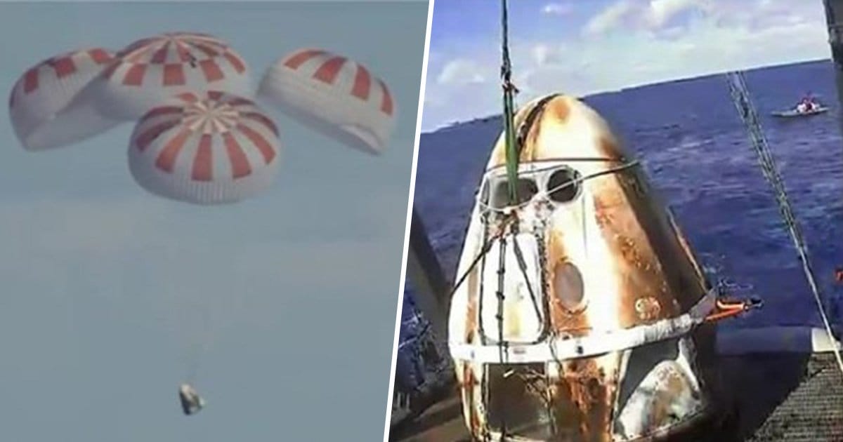 SpaceX'in Crew Dragon Uzay Aracı Görevini Tamamlayarak Dünya'ya Geri Döndü