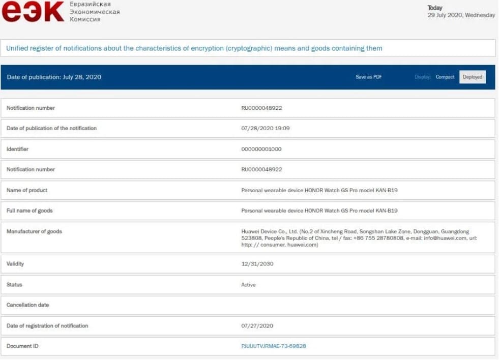Huawei Watch GT2 Pro