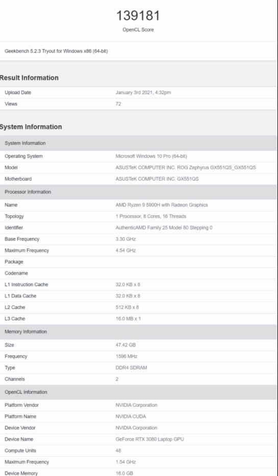 NVIDIA GeForce RTX 3080