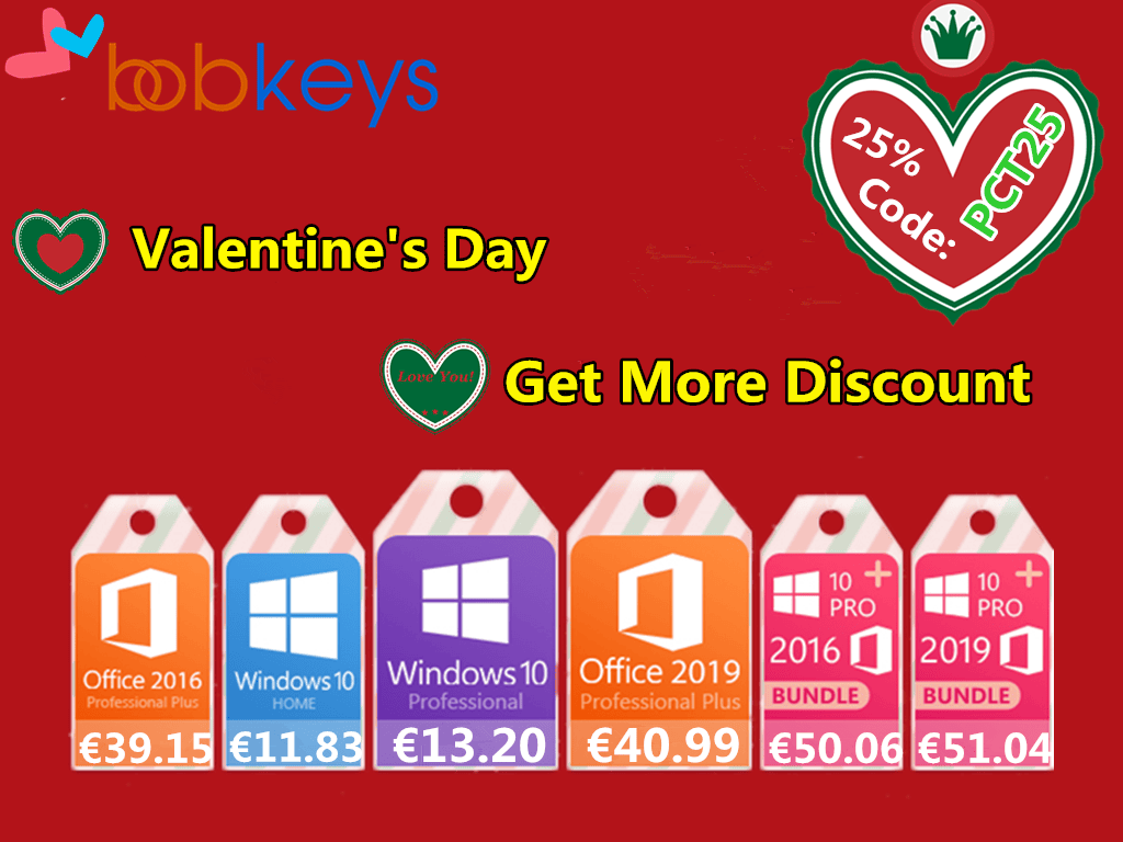 BOBkeys Sevgililer Günü İndirimi : Orijinal Windows 10 Pro OEM ömür boyu lisans  13 EUR