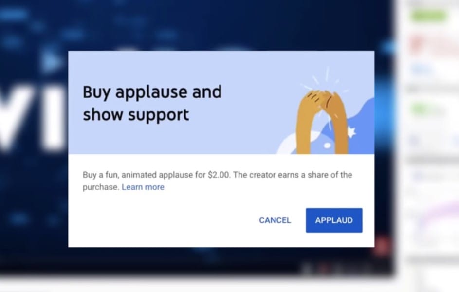 YouTube Alkış sistemi