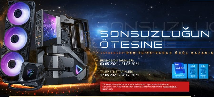MSI Z590 ve B560 para iadesi kampanyası