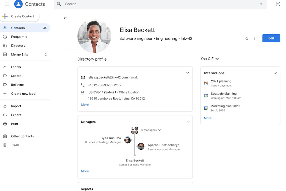 Google Contacts Arayüz Güncelleştirmesi Aldı!