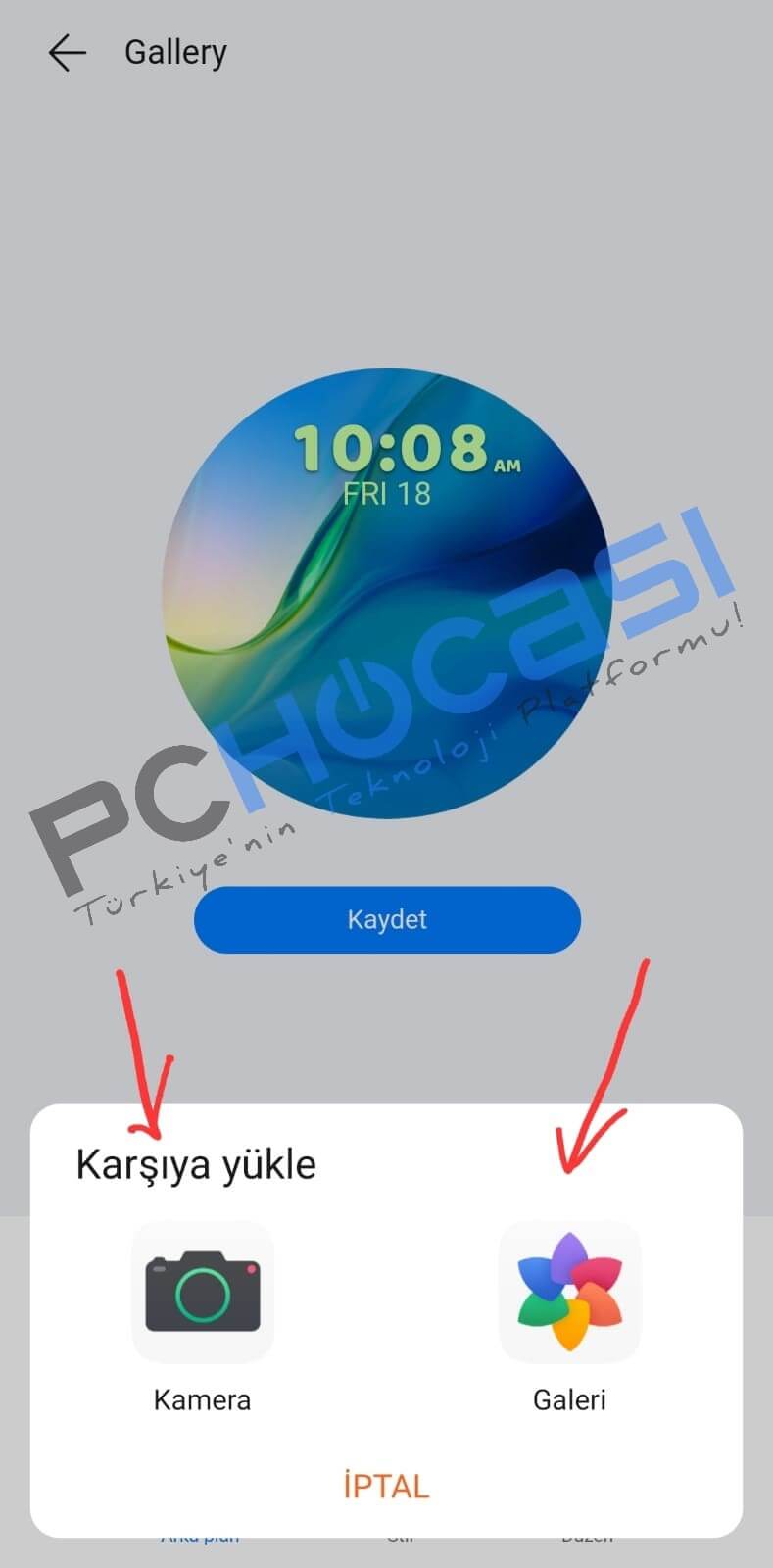 Huawei Watch GT 2 duvar kağıdı yükleme