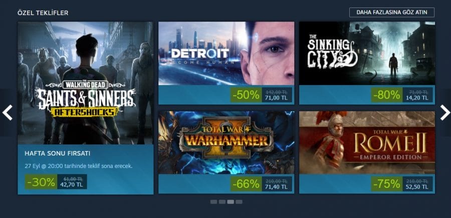 Steam hafta sonu indirimleri