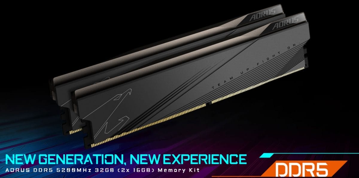 GIGABYTE, AORUS DDR5 5200MHz Bellek Kitlerini Duyurdu
