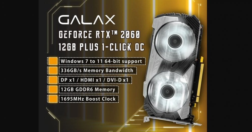 GALAX GeForce RTX 2060 12GB Plus Dikkat Çeken Tasarımıyla Duyuruldu 