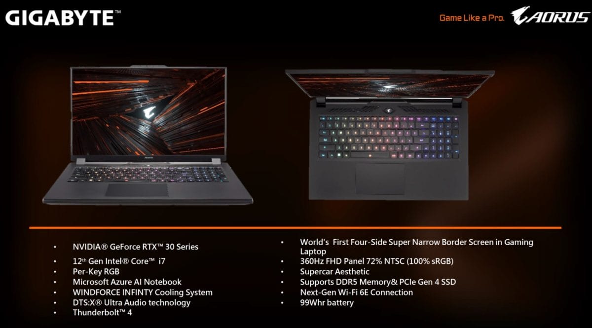 2022 Gigabyte Aero ve Aorus