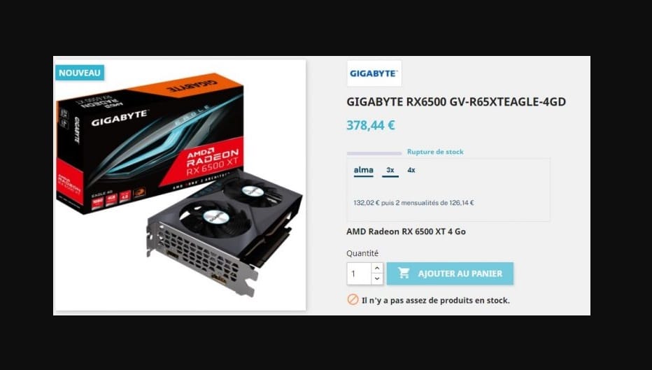Gigabyte RX 6500XT