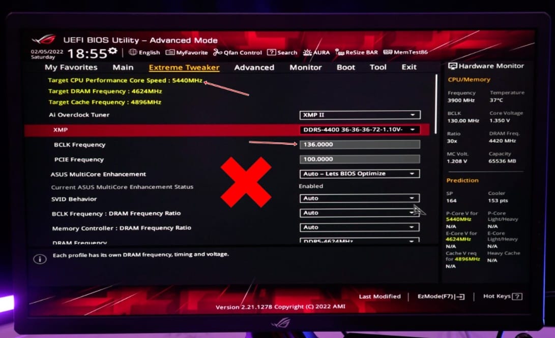 Intel i5-12500 overclock