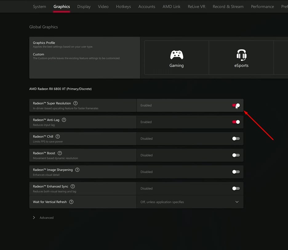 AMD RSR’yi etkinleştirme