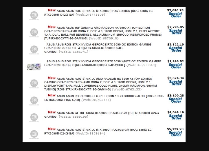 GeForce RTX 3090 Ti Fiyatı