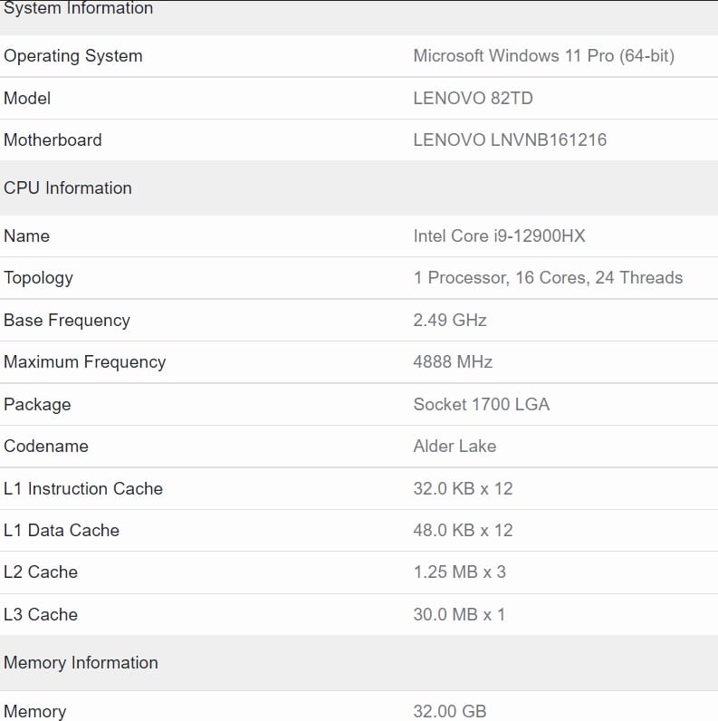 Intel Core i9-12900HX