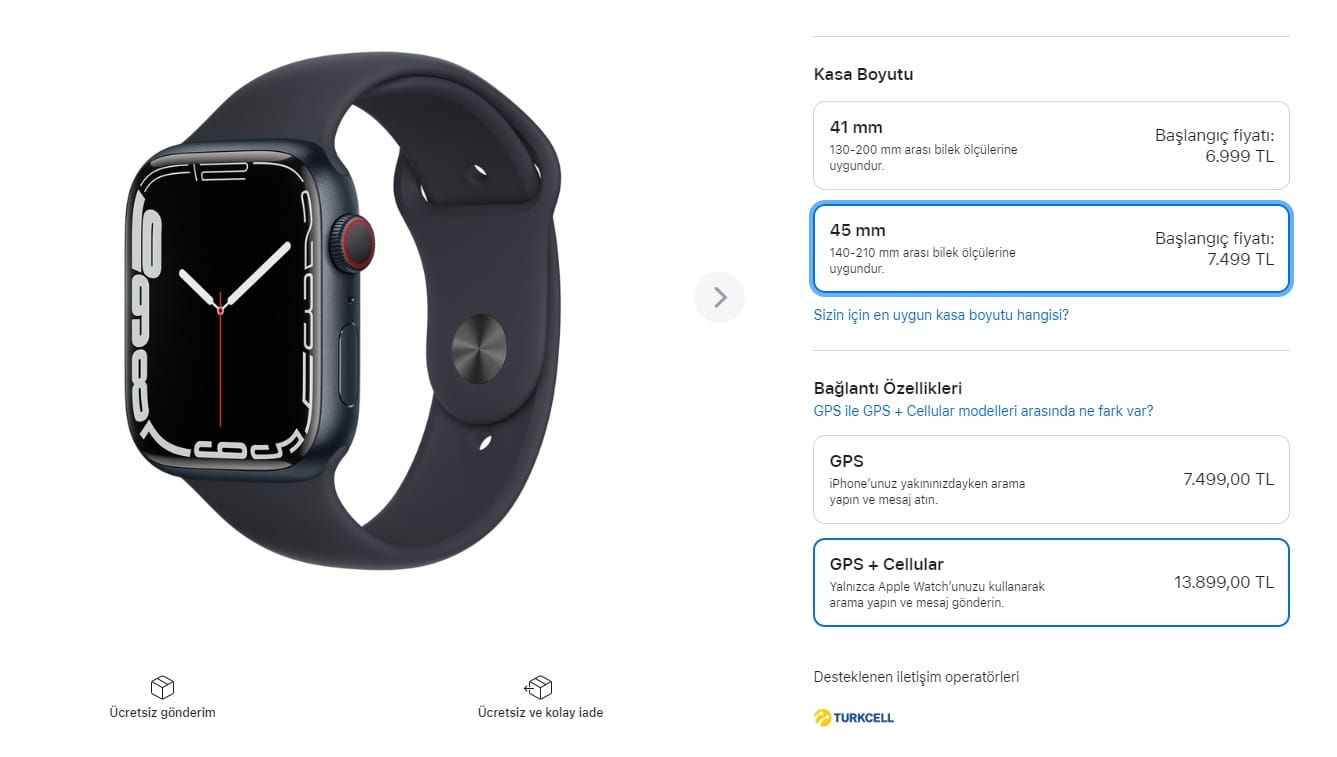 e-sim destekli Apple Watch
