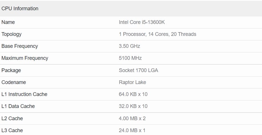 Intel Core i5-13600K