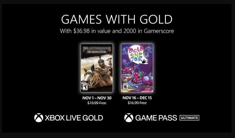 Xbox Live Gold Kasım 2022