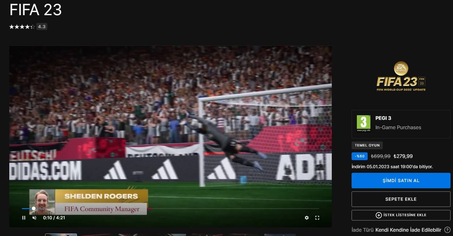 FIFA 23 İndirimi