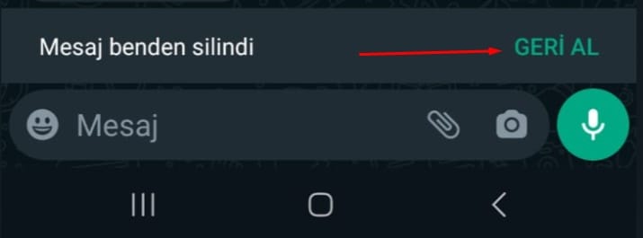 WhatsApp silinen mesajları geri alma