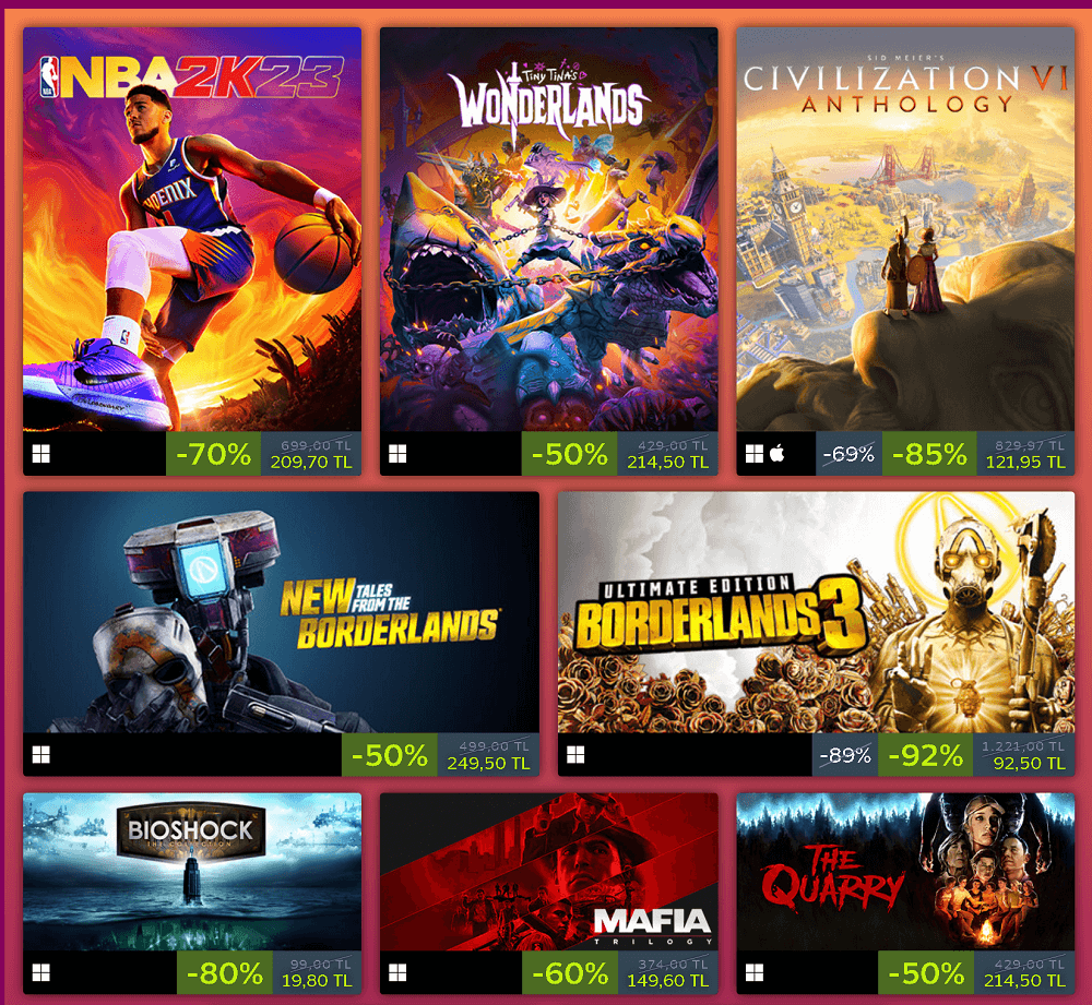 2K Games Yayıncı İndirimleri