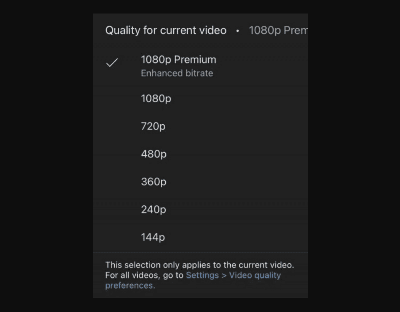 Youtube 1080p Premium