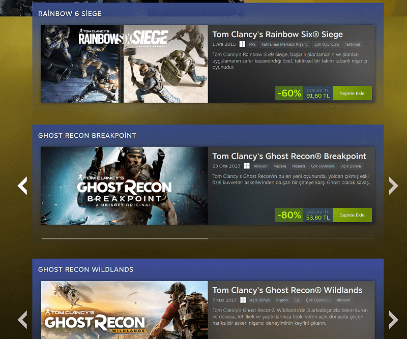 Steam’de Tom Clancy’s İndirimleri