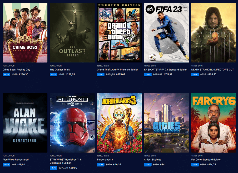 Epic Games yaz indirimleri