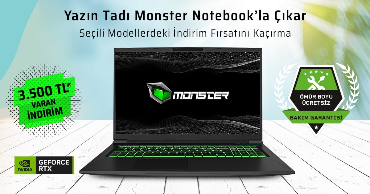 NVIDIA GeForce RTX 40 Serisi GPU’lu Monster Notebook’larda Dikkat Çeken İndirim Başladı