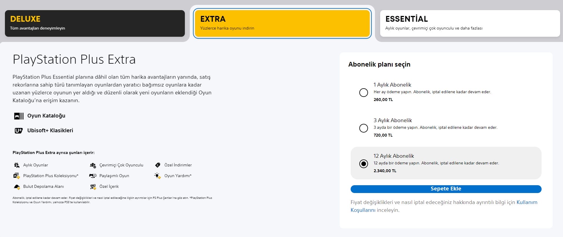 PlayStation Plus Türkiye fiyatları