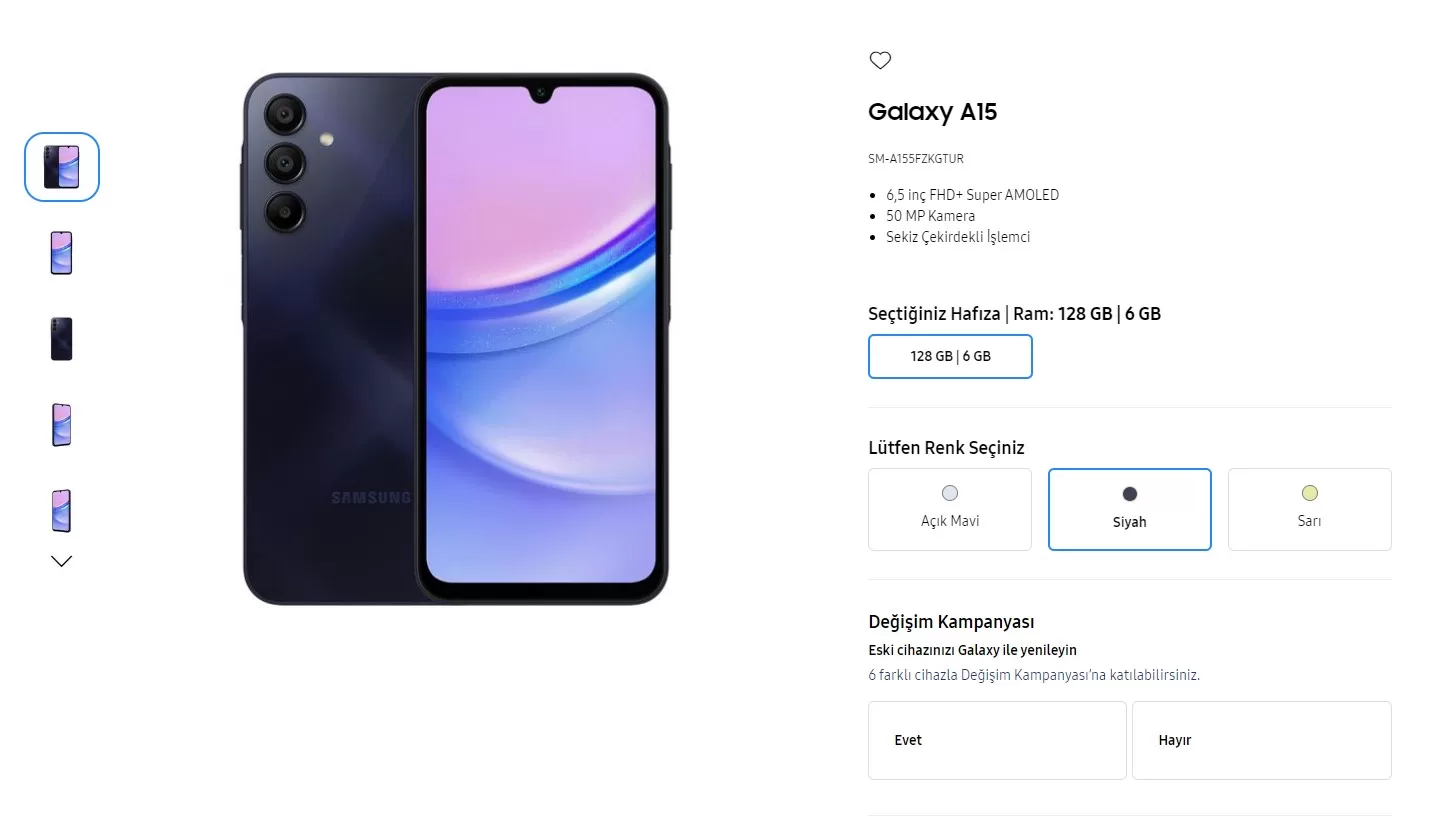 Samsung Galaxy A15 ve Galaxy A25 5G