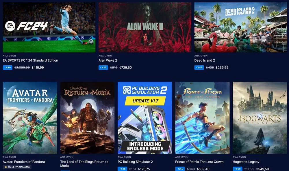 Epic Games 2024 Bahar İndirimleri