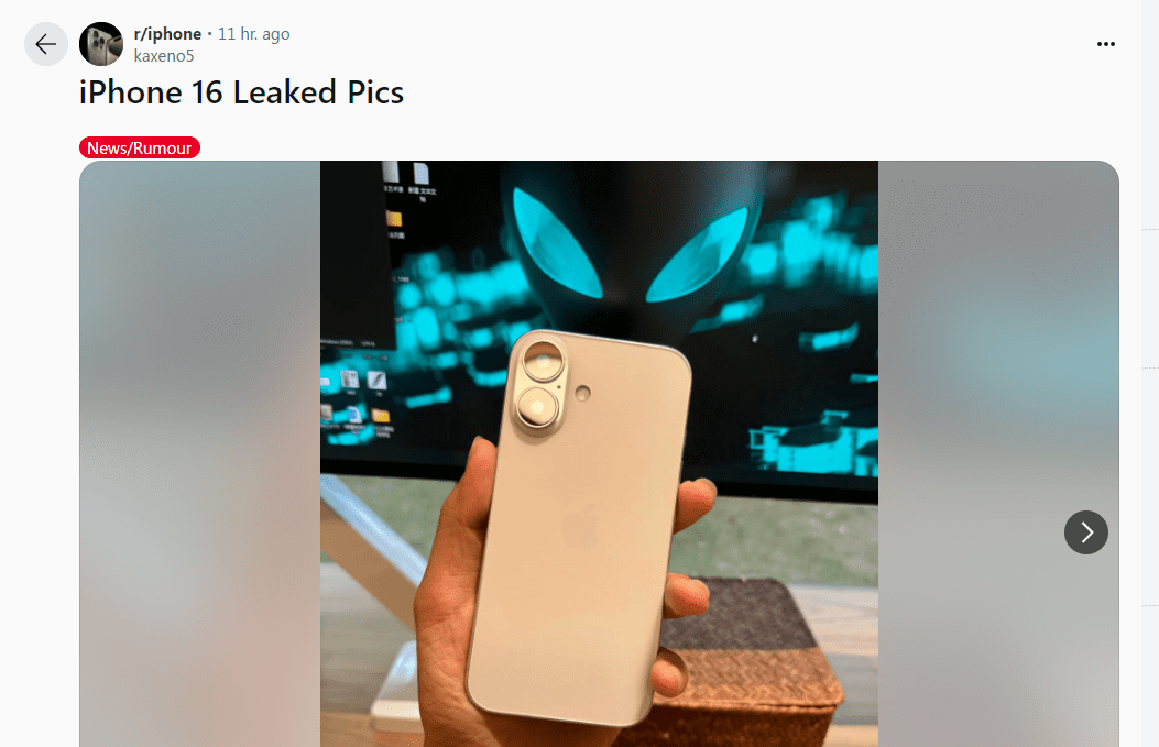 Reddit Karıştı: iPhone 16 Tasarımı Sızdırıldığı İddia Edildi