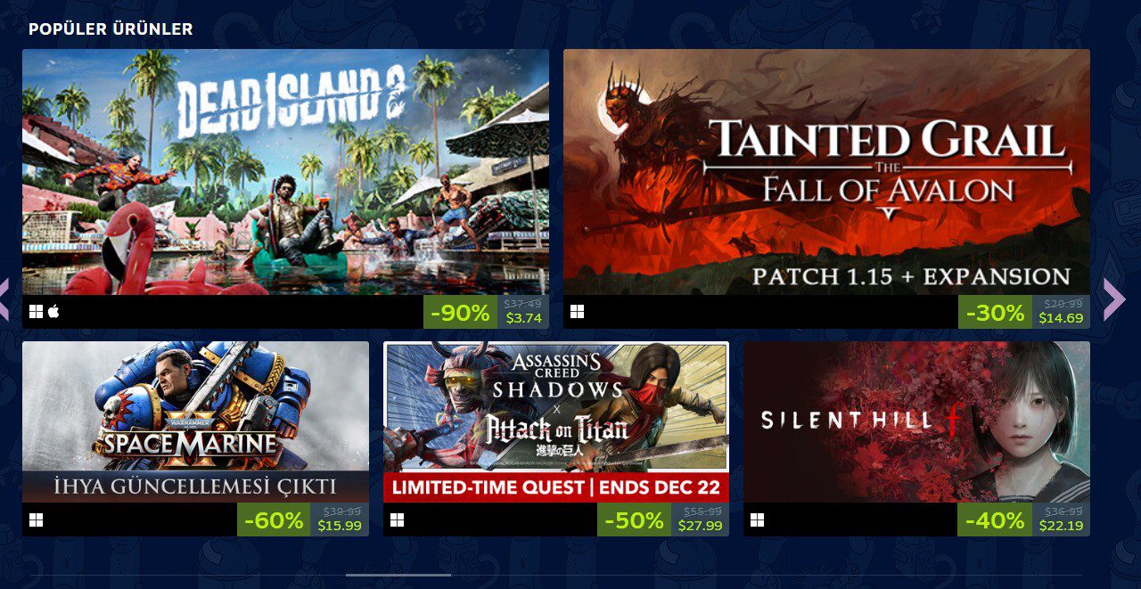 2025 Steam kış indirimleri