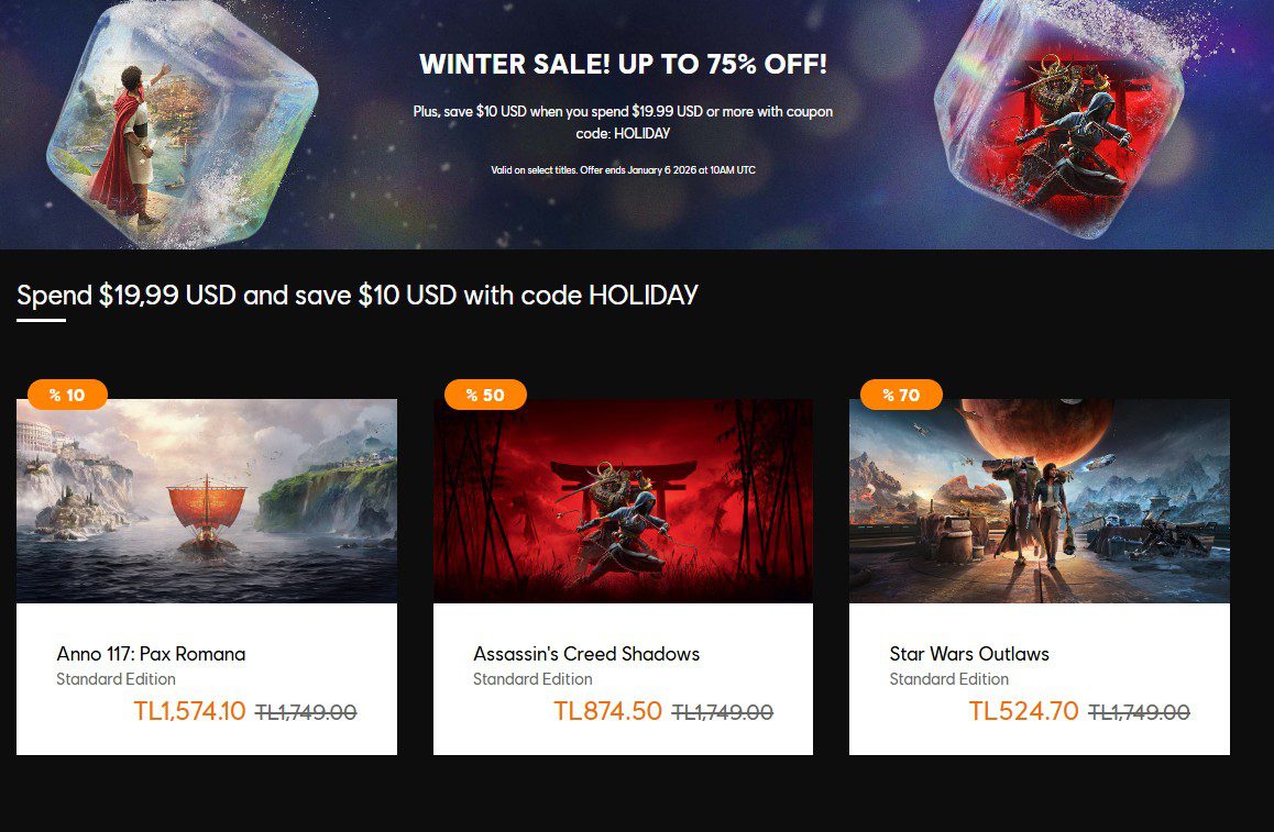 2025 Ubisoft kış indirimleri