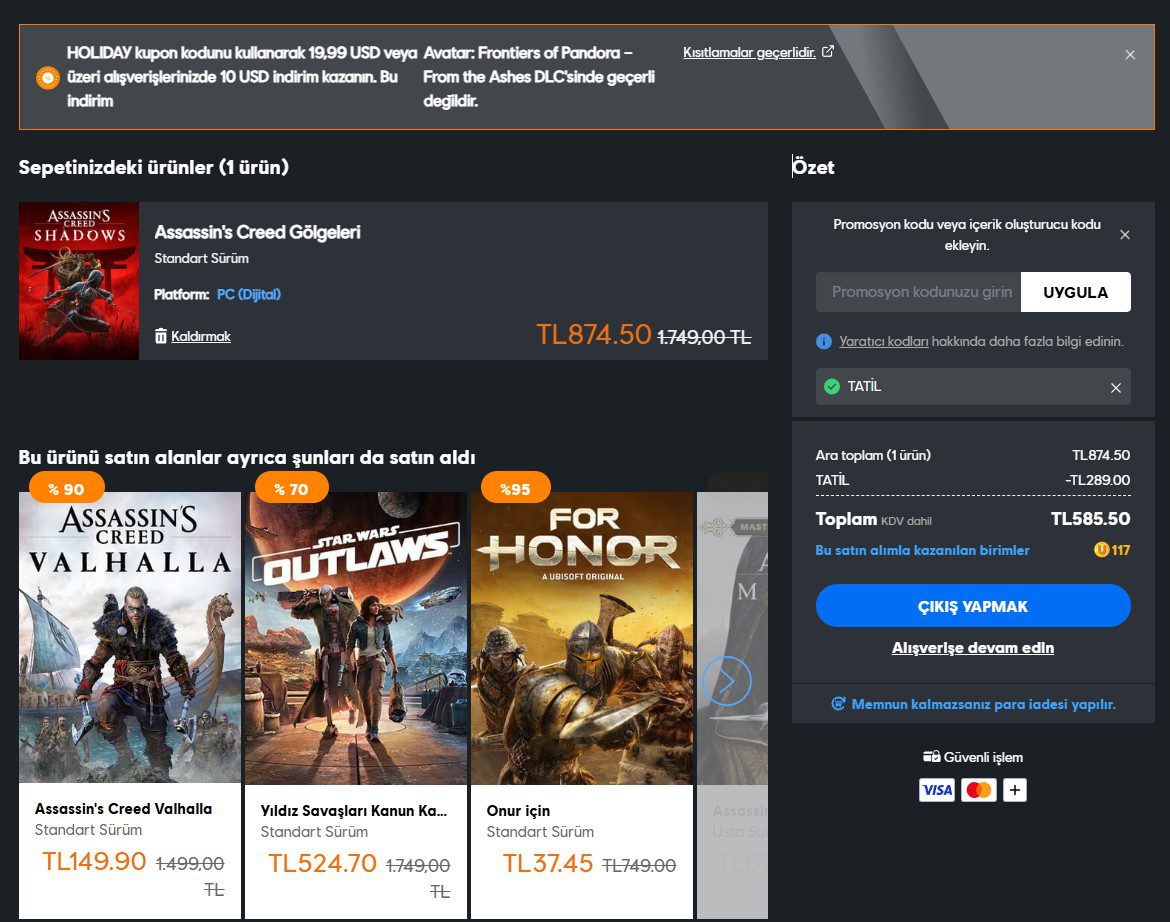 2025 Ubisoft kış indirimleri