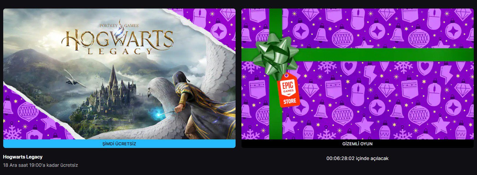 Epic Games hediye oyun tarihleri 2